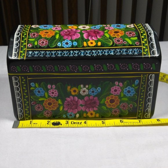 MEXICAN WOOD JEWELRY BOX  HANDPAINTED "NWOT" - Picture 11 of 15